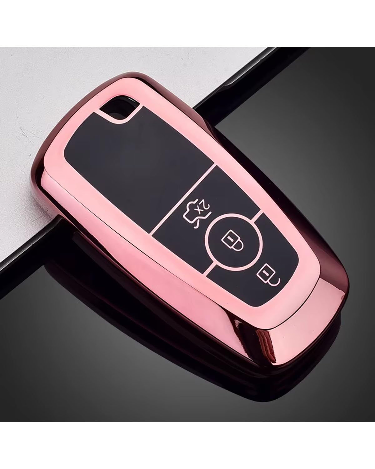 SchlüSsel GehäUse Für Ford Für F150 F250 F350 Fusion Für Mustang Für Explorer Mondeo Fiesta Für Ranger TPU Autoschlüsseletui Abdeckung Shell SchlüSsel GehäUse(B-Pink) von NBHGFF