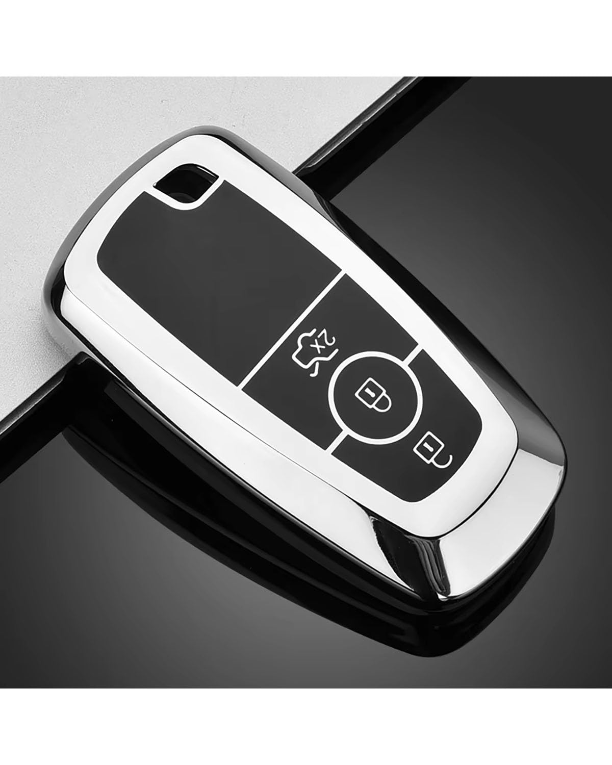 SchlüSsel GehäUse Für Ford Für F150 F250 F350 Fusion Für Mustang Für Explorer Mondeo Fiesta Für Ranger TPU Autoschlüsseletui Abdeckung Shell SchlüSsel GehäUse(B-Sliver) von NBHGFF