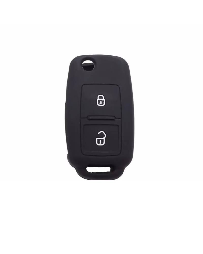 SchlüSsel GehäUse Für Golf Für Passat Für Polo MK4 Für Bora Altea Alhambra Autoschlüssel 2 Tasten Schlüsselschale Silikonhülle SchlüSsel GehäUse(Black) von NBHGFF