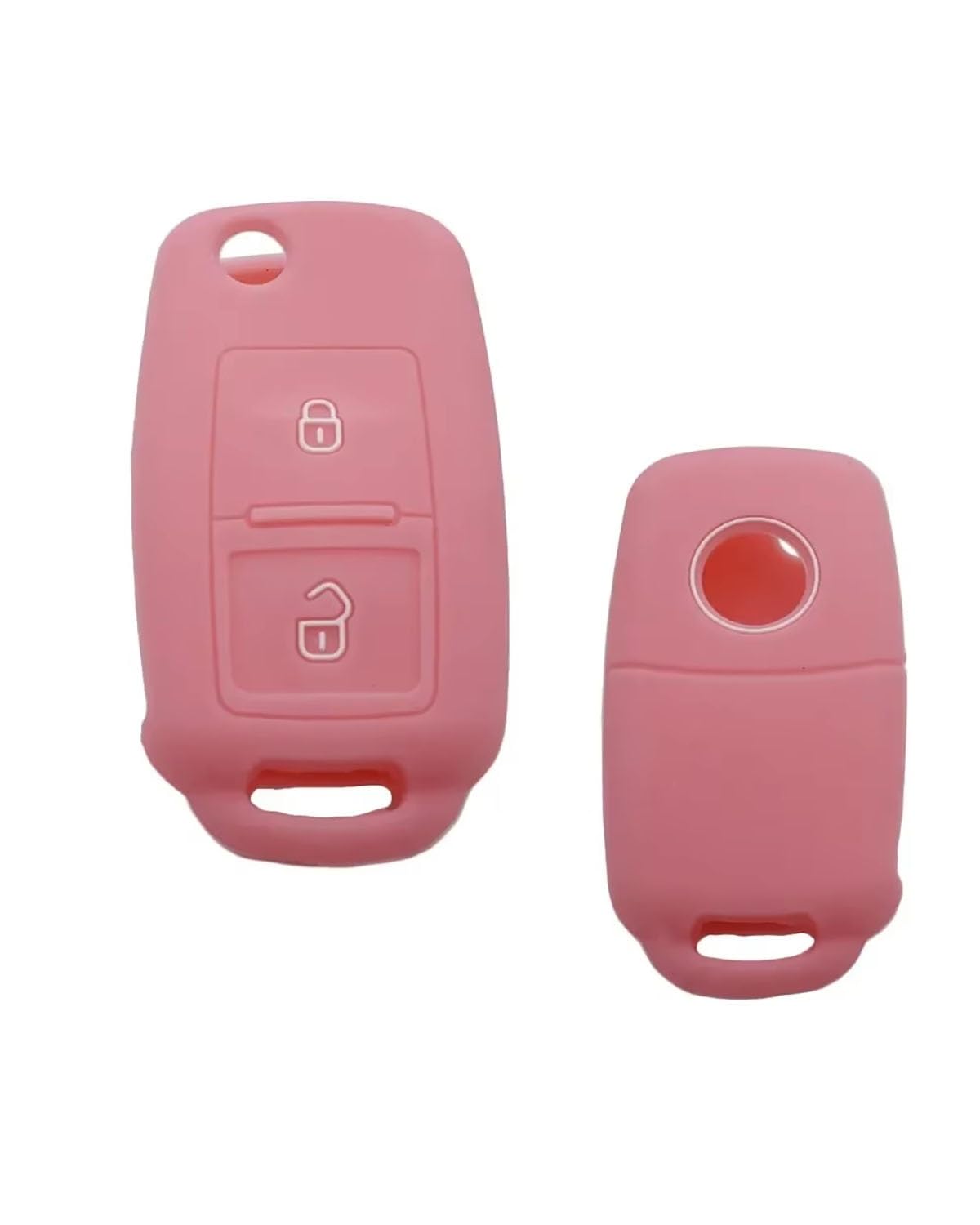 SchlüSsel GehäUse Für Golf Für Passat Für Polo MK4 Für Bora Altea Alhambra Autoschlüssel 2 Tasten Schlüsselschale Silikonhülle SchlüSsel GehäUse(Light pink) von NBHGFF