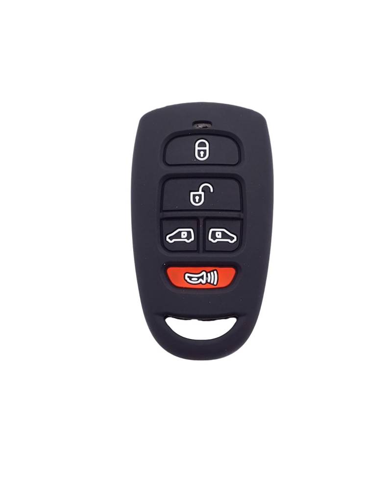 SchlüSsel GehäUse Für Hyundai Für Santa Fe Für Kia Für Grand Für Carnival Autoschlüsselabdeckung 5-Tasten-Silikonkautschuk-Autoschlüsselgehäuse Zubehör SchlüSsel GehäUse(Black) von NBHGFF