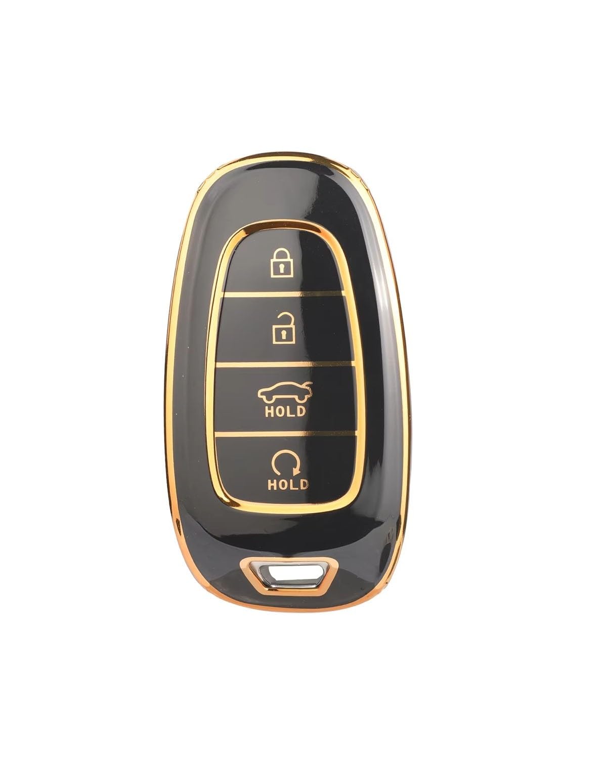 SchlüSsel GehäUse Für Hyundai Für Tucson Für Santa FE 2021 2022 TPU Autoschlüssel Shell Case Fob 4 Tasten Schlüsselabdeckung Teil SchlüSsel GehäUse(Black) von NBHGFF