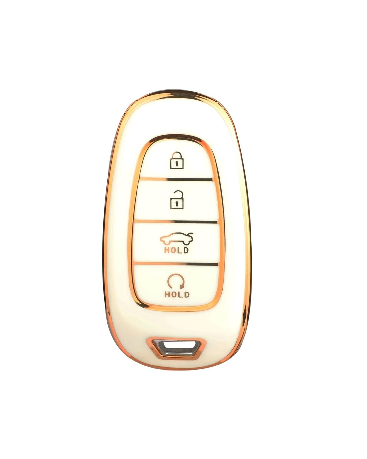 SchlüSsel GehäUse Für Hyundai Für Tucson Für Santa FE 2021 2022 TPU Autoschlüssel Shell Case Fob 4 Tasten Schlüsselabdeckung Teil SchlüSsel GehäUse(White) von NBHGFF