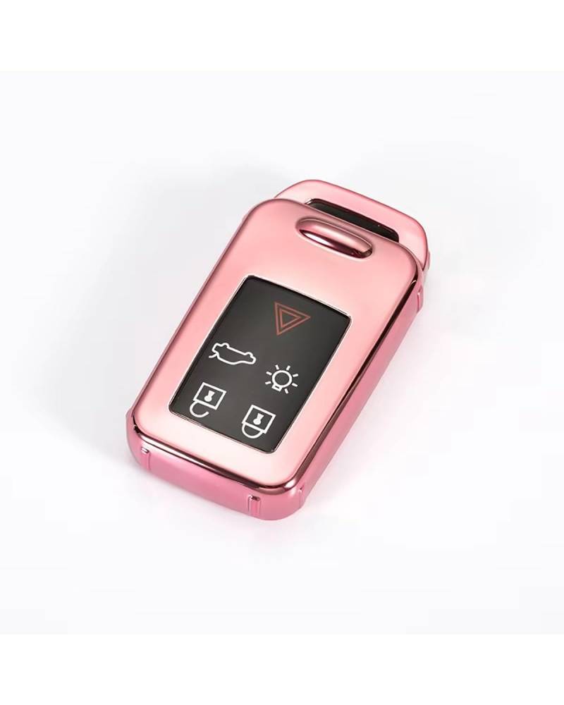 SchlüSsel GehäUse Für S60L V40 Für V60 Für XC60 Für XC90 Für S60 S80L T3 T4 T5 TPU-Autoschlüsseletui Vollständige Abdeckung Halter Shell Key Protecter Case SchlüSsel GehäUse(Pink) von NBHGFF