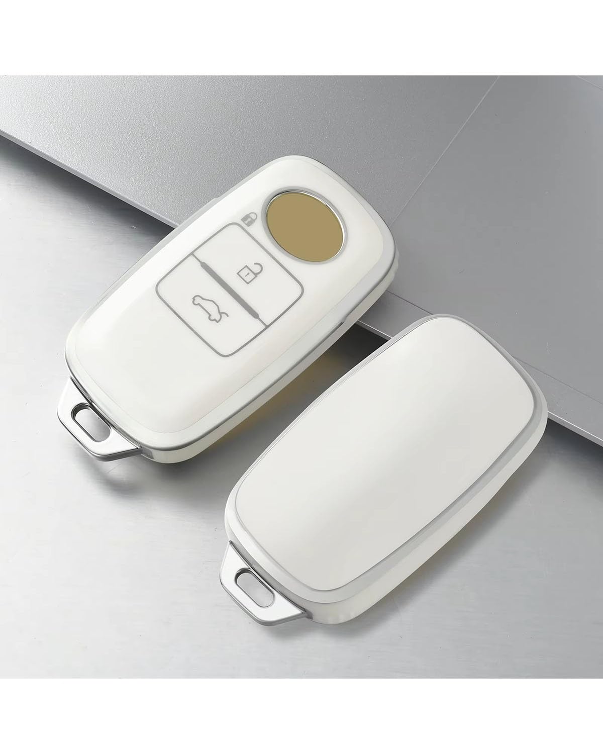 SchlüSsel GehäUse Für Yaris Ativ Raize Veloz Avanza Für Perodua Malaysia TPU Autoschlüsseletui Abdeckung Shell Autoschlüsselschutz Fob 3 Tasten SchlüSsel GehäUse(White) von NBHGFF