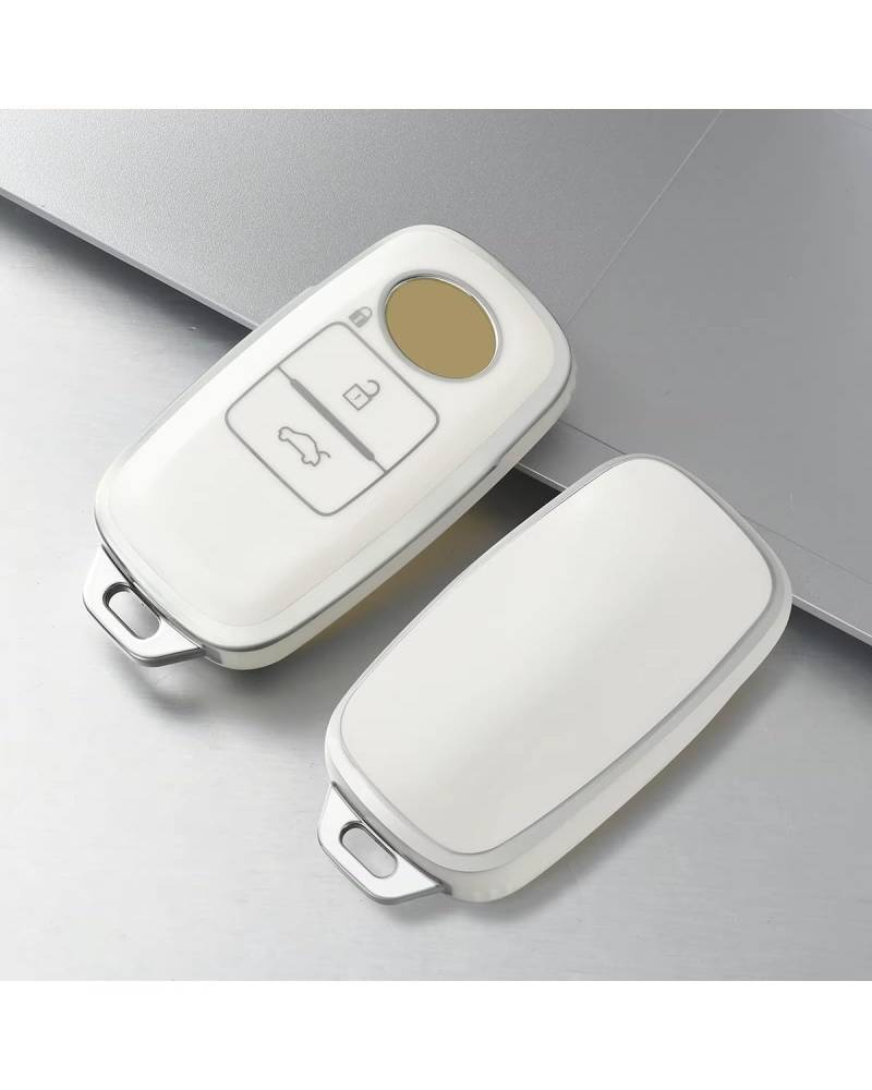 SchlüSsel GehäUse Für Yaris Ativ Raize Veloz Avanza Für Perodua Malaysia TPU Autoschlüsseletui Abdeckung Shell Autoschlüsselschutz Fob 3 Tasten SchlüSsel GehäUse(White) von NBHGFF
