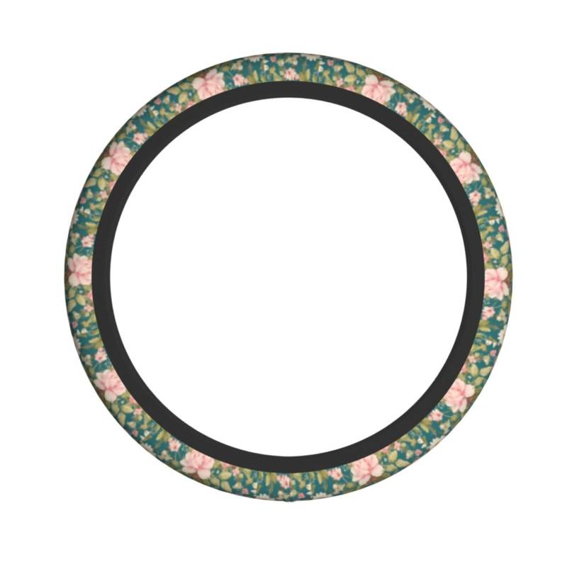 Elastische Lenkradhülle mit Blumenmuster, passend für die meisten Autos, SUVs, LKWs, elegantes Innenzubehör von NBRIEU