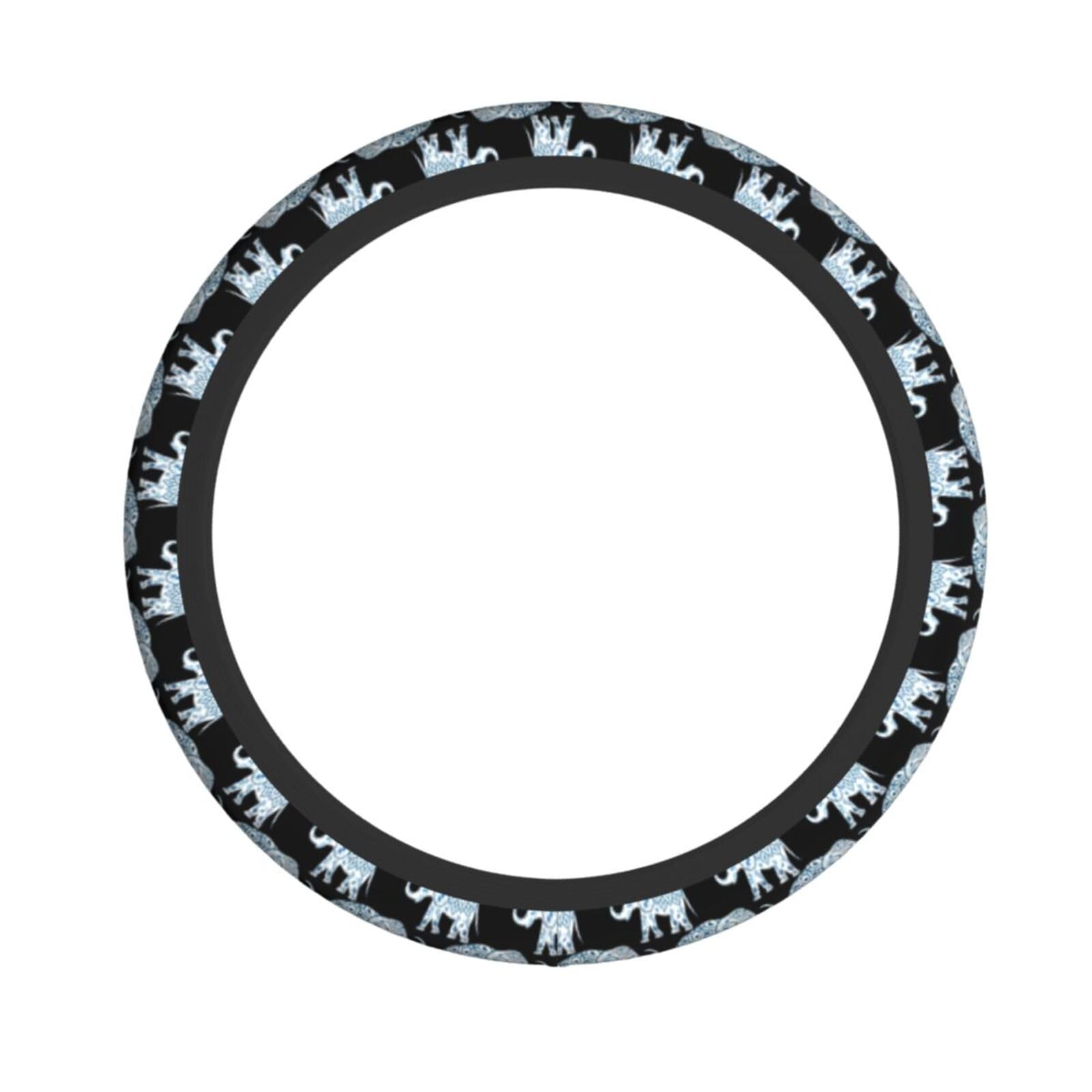 Elastischer Lenkradbezug, Elefanten-Blau, Schwarz, passend für die meisten Autos, SUVs, LKWs, stilvolles Innenzubehör Elastischer Lenkradbezug, Elefanten-Blau, Schwarz, passend für die meisten Autos, SUVs, LKWs, stilvolles Innenzubehör von NBRIEU