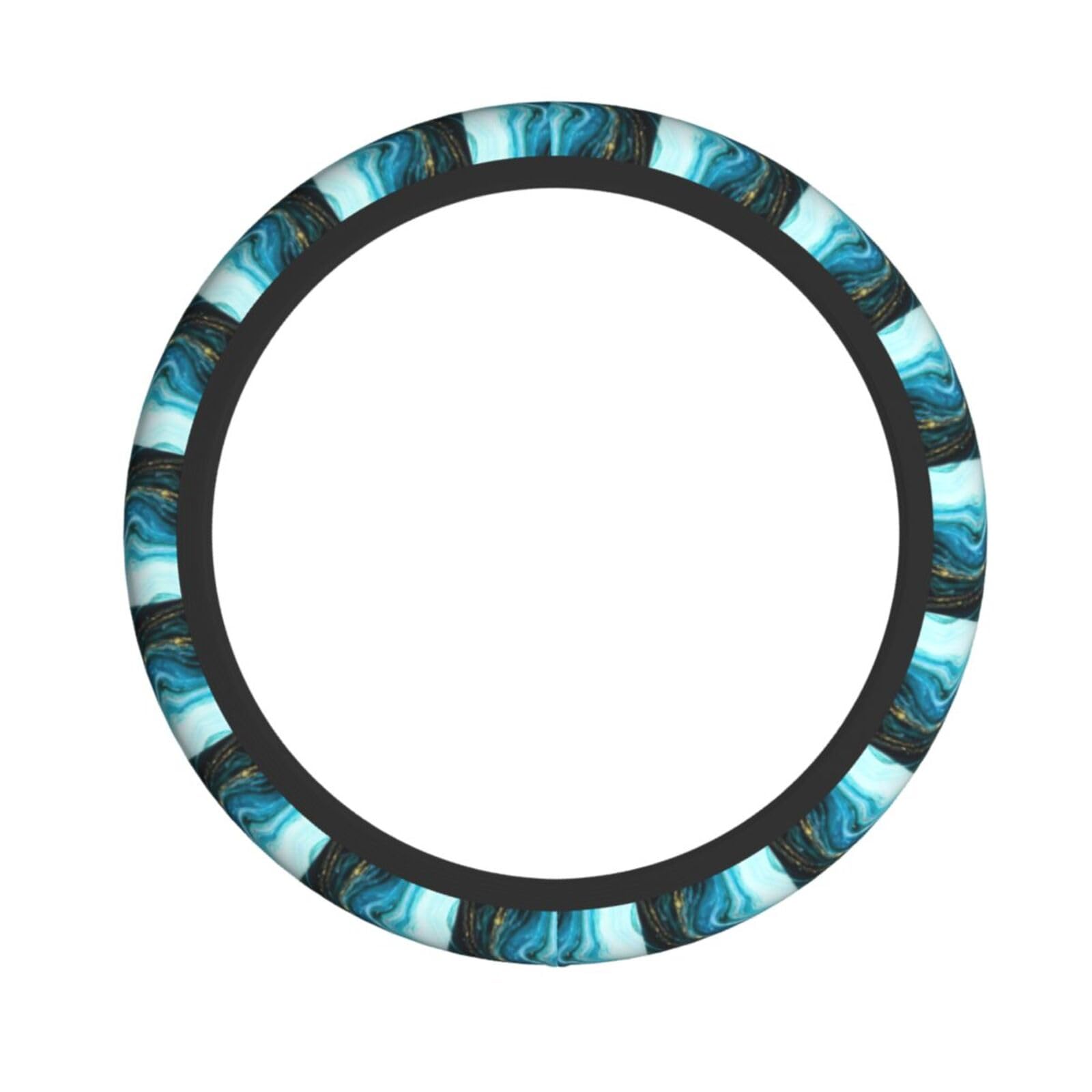 Elastischer Lenkradbezug, Türkis, Blau, Gold, Marmor-Druck, passend für die meisten Autos, SUVs, LKWs, stilvolles Innenzubehör Elastischer Lenkradbezug, Türkis, Blau, Gold, Marmor-Druck, passend für die meisten Autos, SUVs, LKWs, stilvolles Innenzubehör von NBRIEU