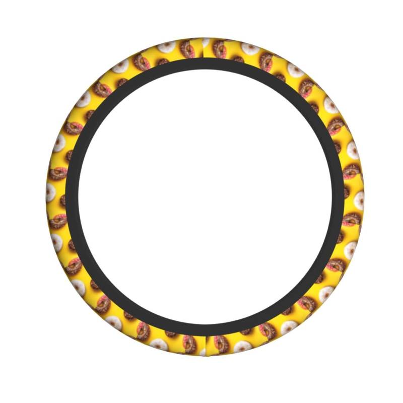 Elastischer Lenkradbezug mit Donut-Muster, passend für die meisten Autos, SUVs, LKWs, stylisches Innenzubehör von NBRIEU