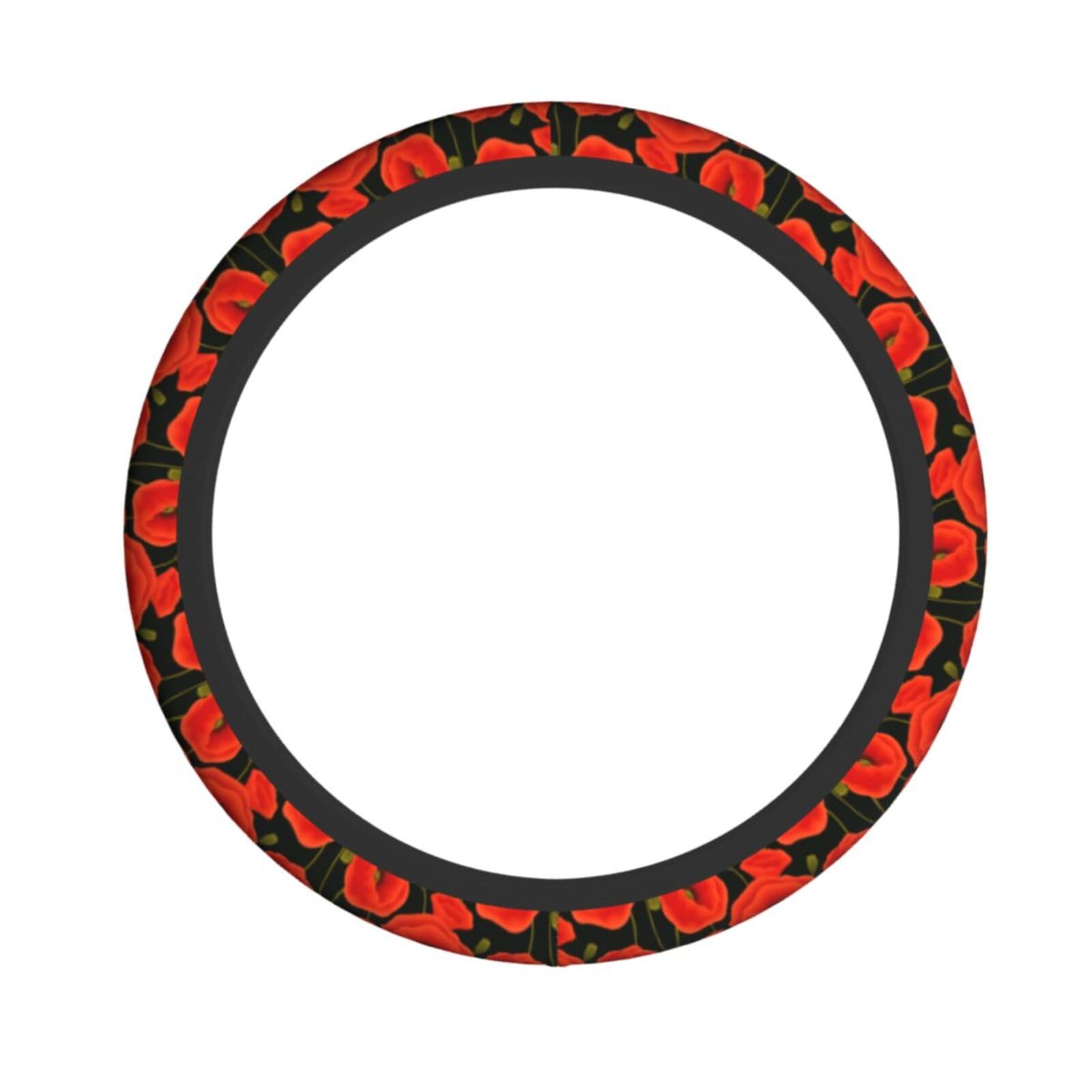 Elastischer Lenkradbezug mit Mohnblumen-Druck, passend für die meisten Autos, SUVs, LKWs, stilvolles Innenzubehör Elastischer Lenkradbezug mit Mohnblumen-Druck, passend für die meisten Autos, SUVs, LKWs, stilvolles Innenzubehör von NBRIEU
