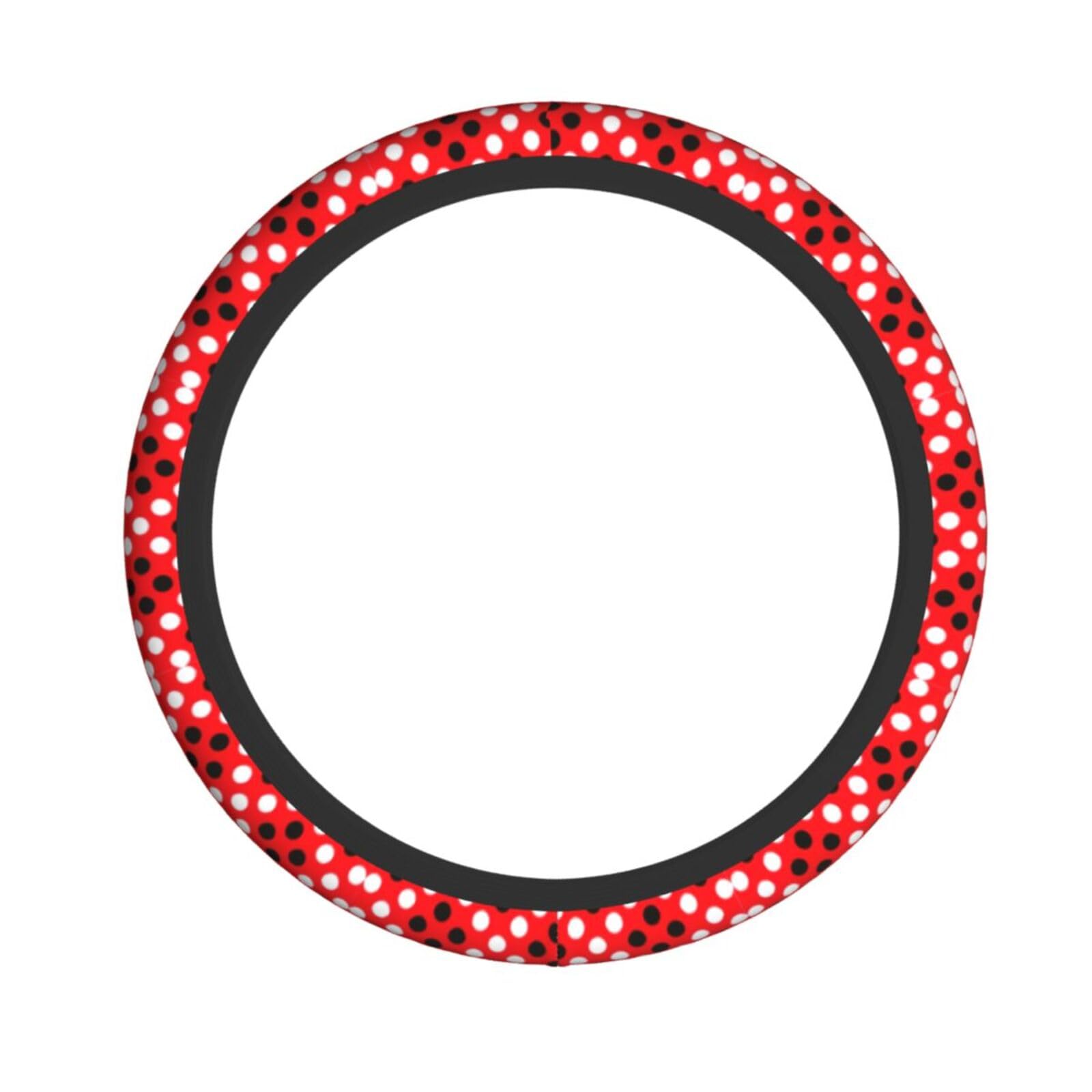 Elastischer Lenkradbezug mit Punktemuster, rot und weiß, passend für die meisten Autos, SUVs, LKWs, elegantes Innenzubehör Elastischer Lenkradbezug mit Punktemuster, rot und weiß, passend für die meisten Autos, SUVs, LKWs, elegantes Innenzubehör von NBRIEU
