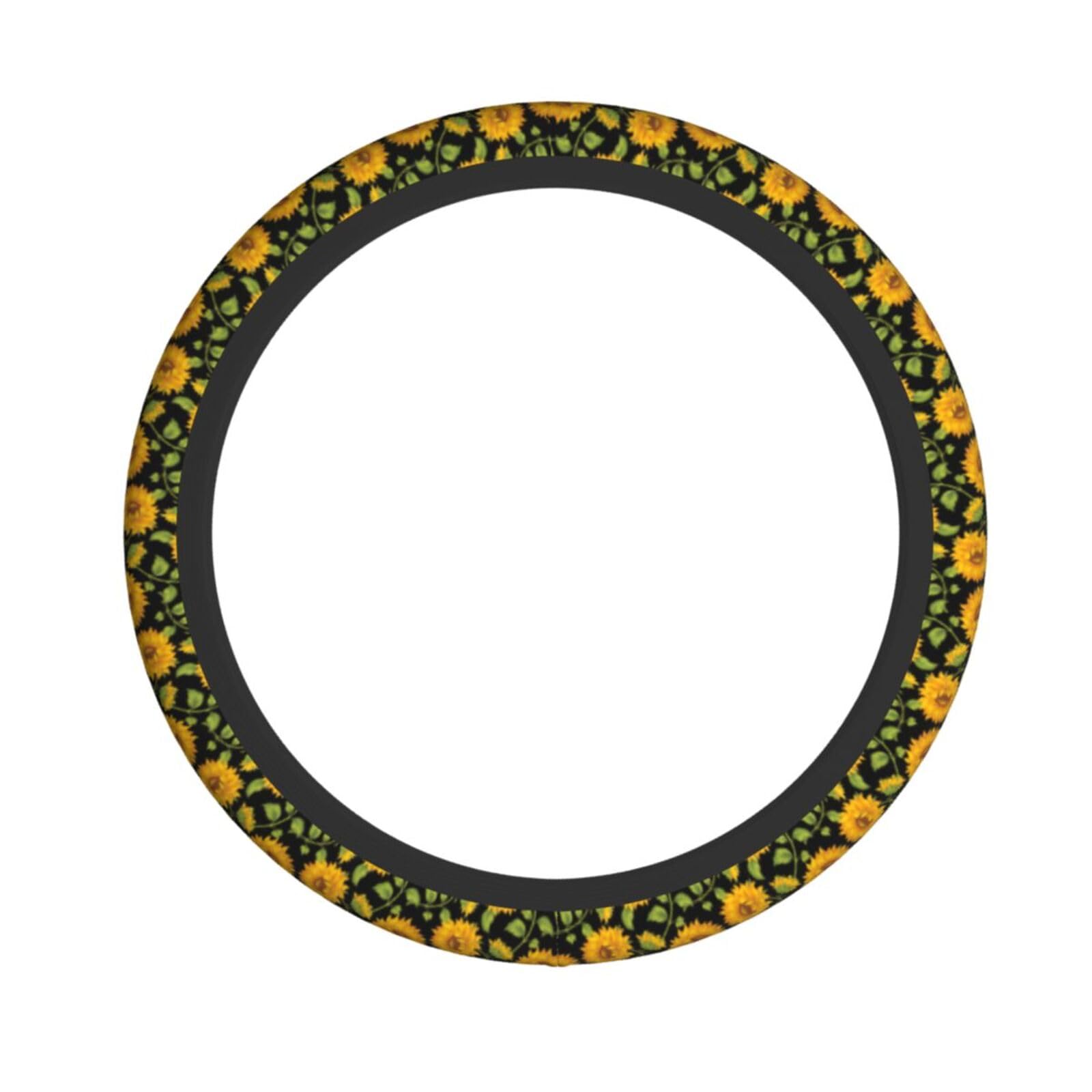 Elastischer Lenkradbezug mit Sonnenblumen-Aufdruck, passend für die meisten Autos, SUVs, LKWs, stilvolles Innenzubehör Elastischer Lenkradbezug mit Sonnenblumen-Aufdruck, passend für die meisten Autos, SUVs, LKWs, stilvolles Innenzubehör von NBRIEU