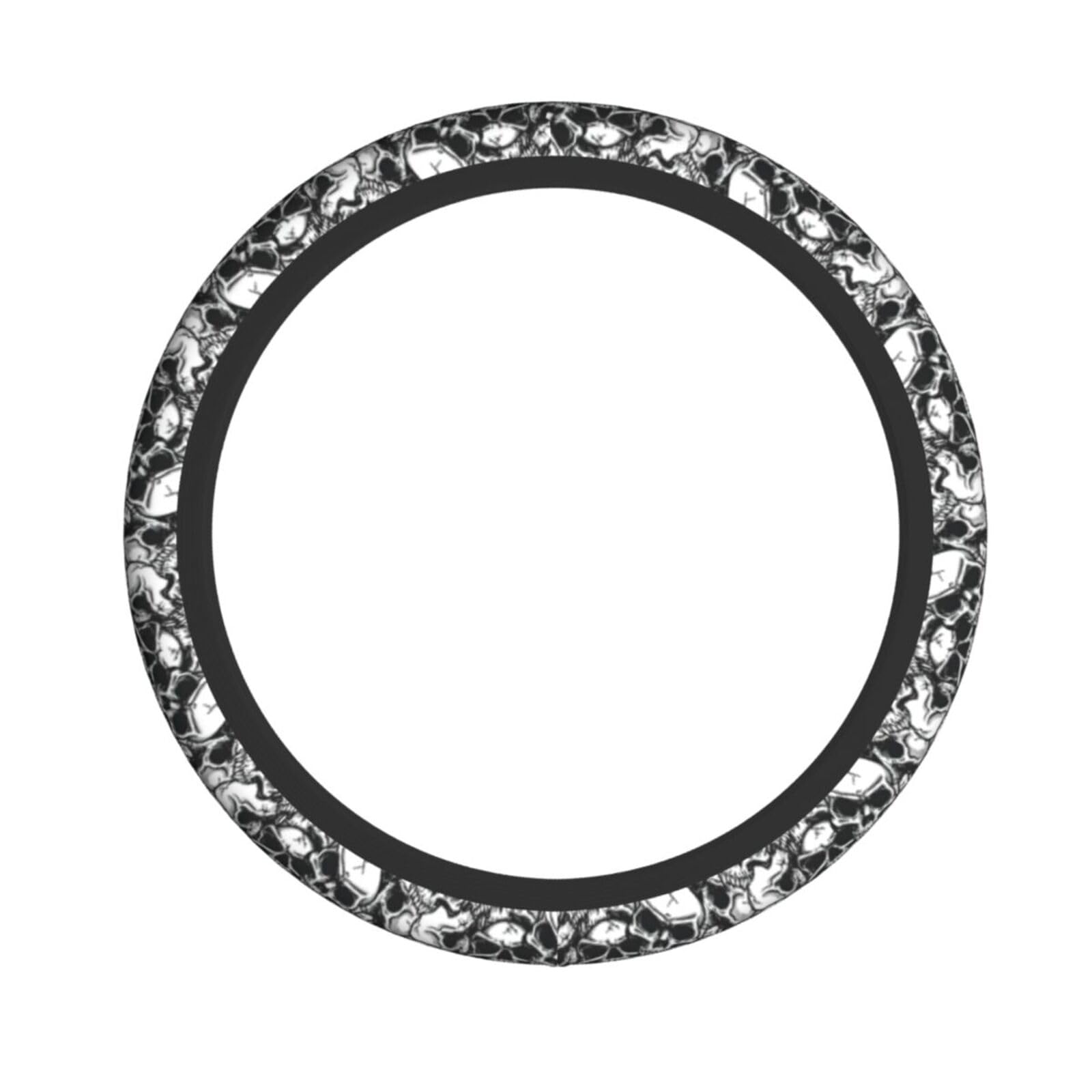 Elastischer Lenkradbezug mit Totenkopf-Druck, passend für die meisten Autos, SUVs, LKWs, stylisches Innenzubehör Elastischer Lenkradbezug mit Totenkopf-Druck, passend für die meisten Autos, SUVs, LKWs, stylisches Innenzubehör von NBRIEU