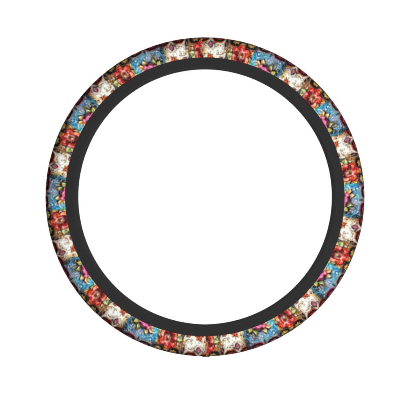 Elastischer Lenkradbezug mit Zuckerschädel-Druck, passend für die meisten Autos, SUVs, LKWs, elegantes Innenzubehör Elastischer Lenkradbezug mit Zuckerschädel-Druck, passend für die meisten Autos, SUVs, LKWs, elegantes Innenzubehör von NBRIEU