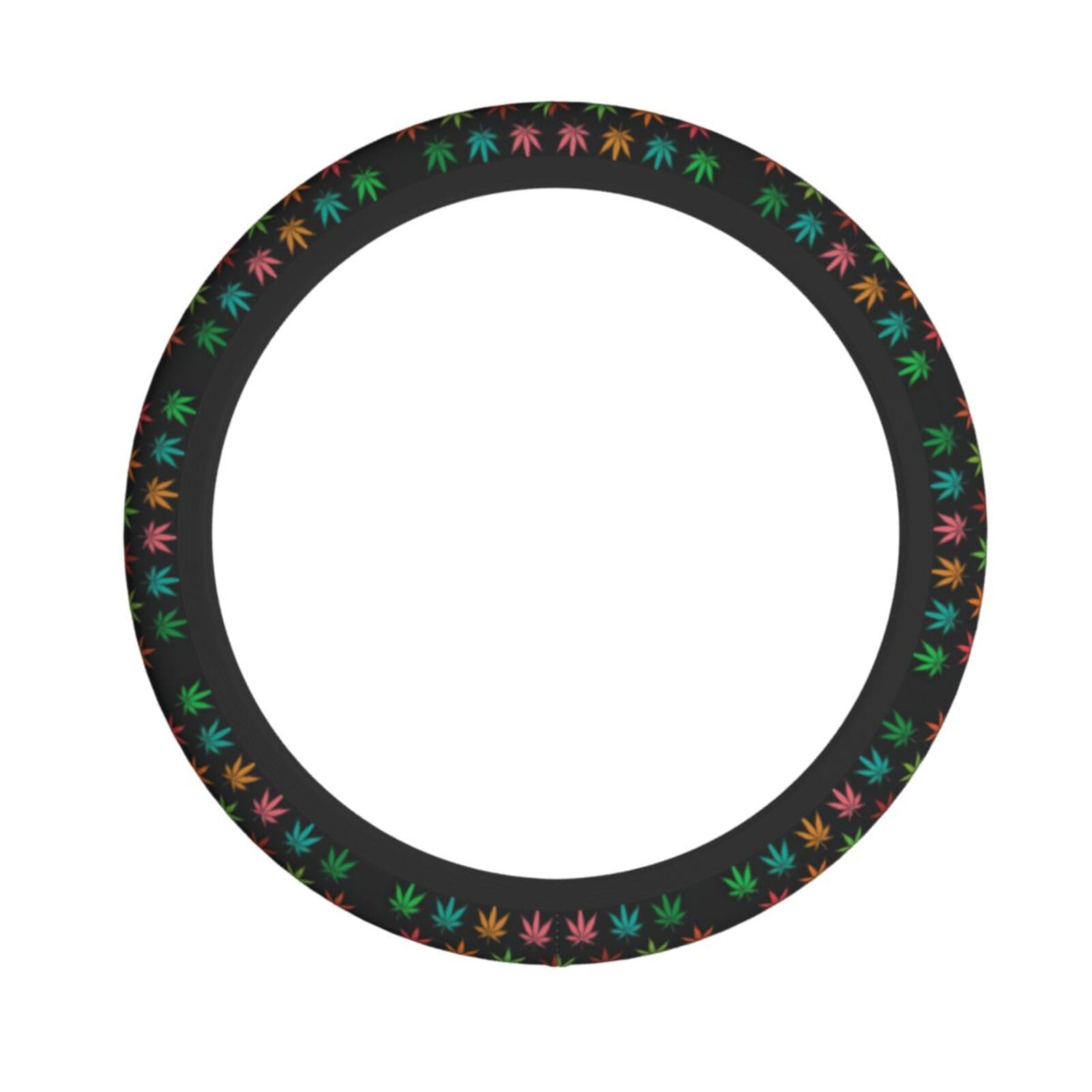 Elastischer Lenkradbezug mit buntem Blattmuster, passend für die meisten Autos, SUVs, LKWs, elegantes Innenzubehör Elastischer Lenkradbezug mit buntem Blattmuster, passend für die meisten Autos, SUVs, LKWs, elegantes Innenzubehör von NBRIEU
