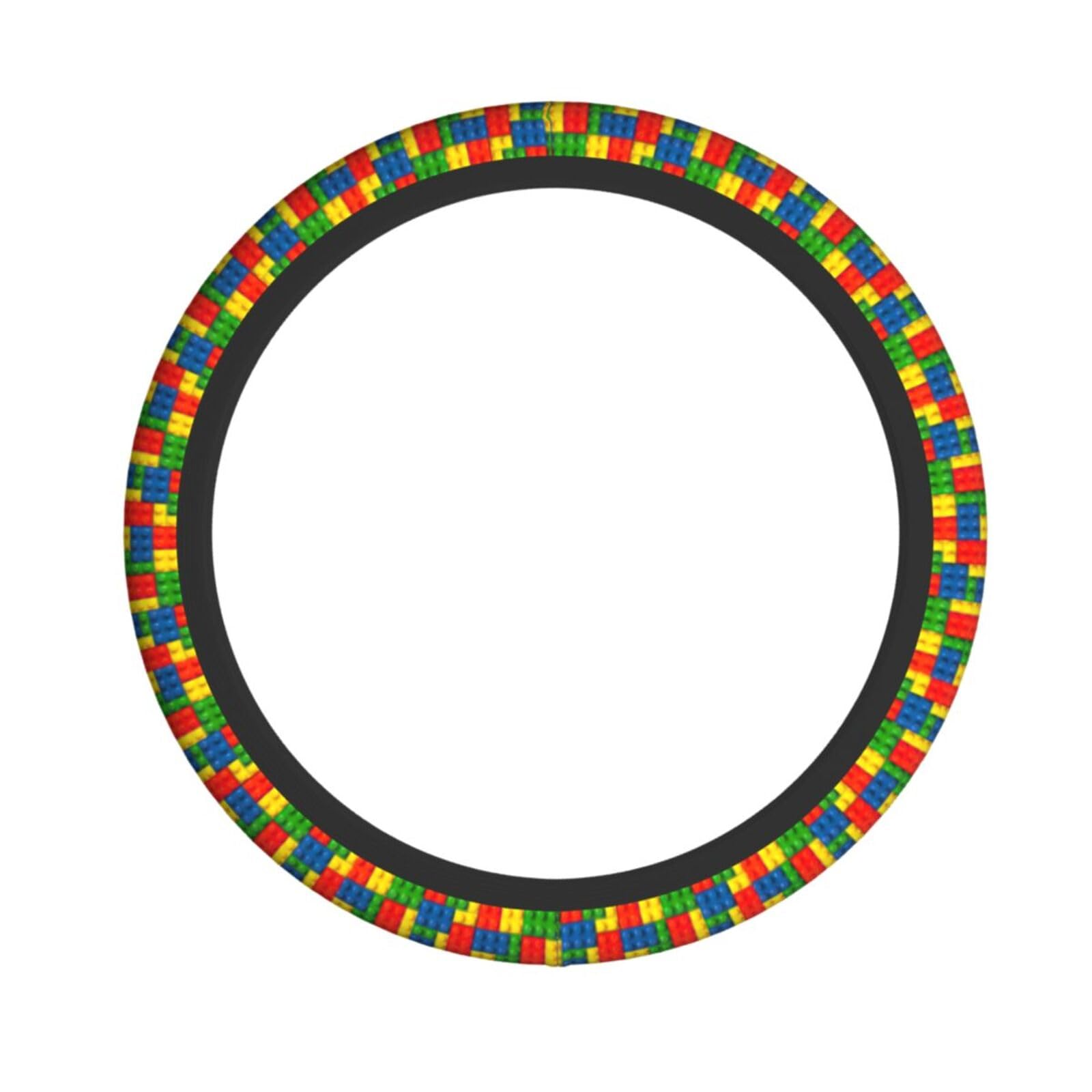 Elastischer Lenkradbezug mit buntem Ziegelmuster, passend für die meisten Autos, SUVs, LKWs, stylisches Innenzubehör Elastischer Lenkradbezug mit buntem Ziegelmuster, passend für die meisten Autos, SUVs, LKWs, stylisches Innenzubehör von NBRIEU