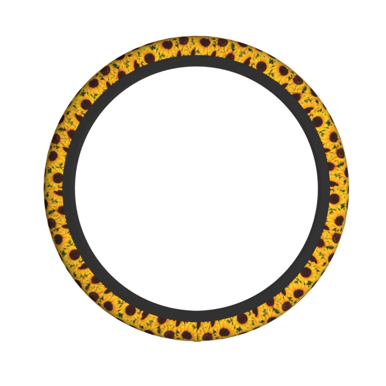 Elastischer Lenkradbezug mit gelben Sonnenblumen, passend für die meisten Autos, SUVs, LKWs, stilvolles Innenzubehör Elastischer Lenkradbezug mit gelben Sonnenblumen, passend für die meisten Autos, SUVs, LKWs, stilvolles Innenzubehör von NBRIEU