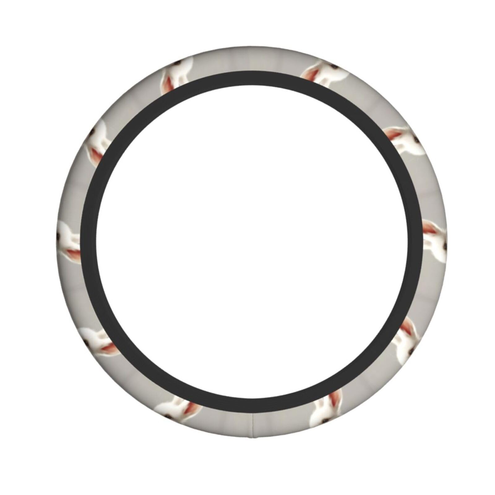 Elastischer Lenkradbezug mit niedlichem weißen Hasen-Druck, passend für die meisten Autos, SUVs, LKWs, stilvolles Innenzubehör Elastischer Lenkradbezug mit niedlichem weißen Hasen-Druck, passend für die meisten Autos, SUVs, LKWs, stilvolles Innenzubehör von NBRIEU