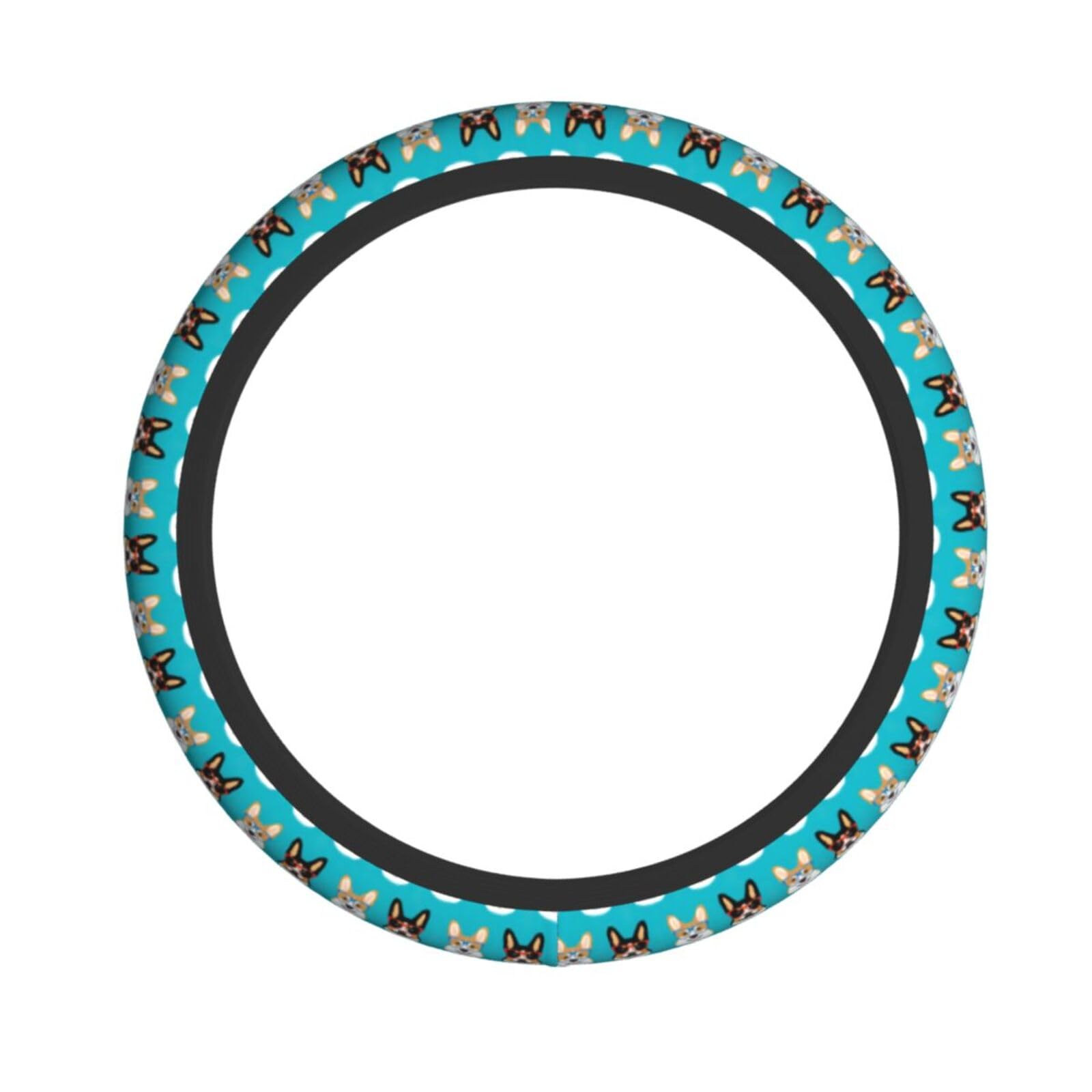Niedlicher elastischer Lenkradbezug mit Brille und Schnurrbärten von Corgi, passend für die meisten Autos, SUVs, LKWs, elegantes Innenzubehör Niedlicher elastischer Lenkradbezug mit Brille und Schnurrbärten von Corgi, passend für die meisten Autos, SUVs, LKWs, elegantes Innenzubehör von NBRIEU