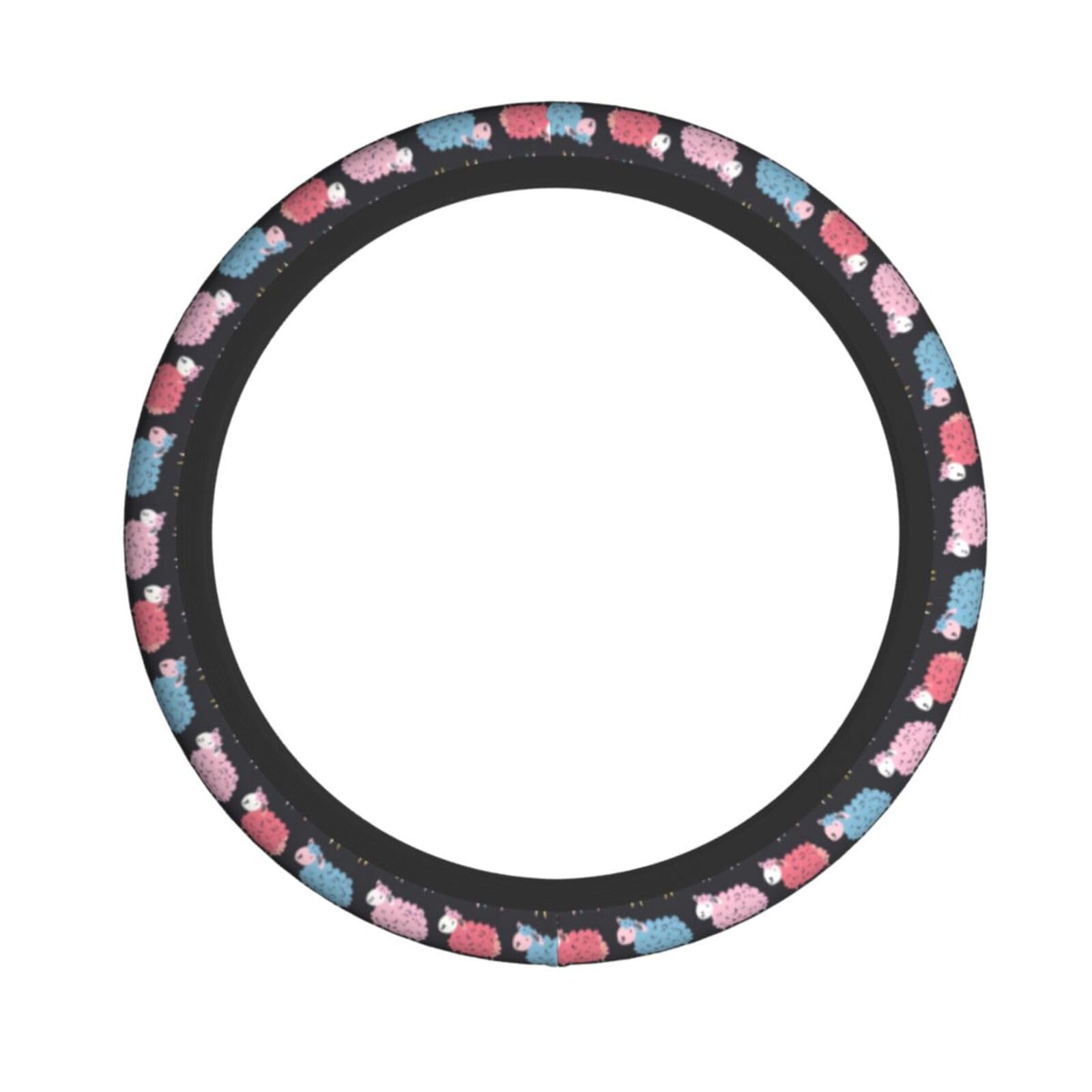 Niedlicher elastischer Lenkradbezug mit bunten Schafen, passend für die meisten Autos, SUVs, LKWs, elegantes Innenzubehör Niedlicher elastischer Lenkradbezug mit bunten Schafen, passend für die meisten Autos, SUVs, LKWs, elegantes Innenzubehör von NBRIEU