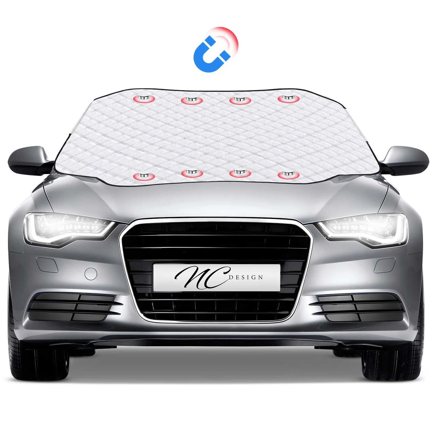 NC design Premium Auto Frontscheibenabdeckung Winter mit 8 Magneten - Schützt vor Schnee & Frost - Frostschutz Auto Frontscheibe, Universelle Windschutzscheibenabdeckung - 114x145cm NC design Premium Auto Frontscheibenabdeckung Winter mit 8 Magneten - Schützt vor Schnee & Frost - Frostschutz Auto Frontscheibe, Universelle Windschutzscheibenabdeckung - 114x145cm von NC design