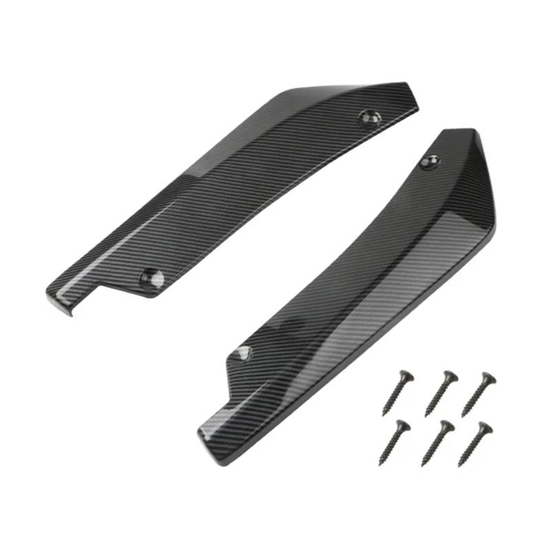 Front Spoiler Lippe 2 Stücke Universal Auto Hintere Stoßstange Lip Diffusor Splitter Spoiler Scratch Protector Schwarz Carbon Fiber Hinten Lip Wrap Winkel Splitter Auto Spoilerlippe(Kohlefaser) von NCTPICLC