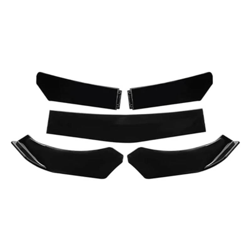 Front Spoiler Lippe 5PCS Einstellbare ABS Front Universal Stoßstange Separator Body Kit Ente Lip Splitter Auto Spoilerlippe(Gloss Black) von NCTPICLC