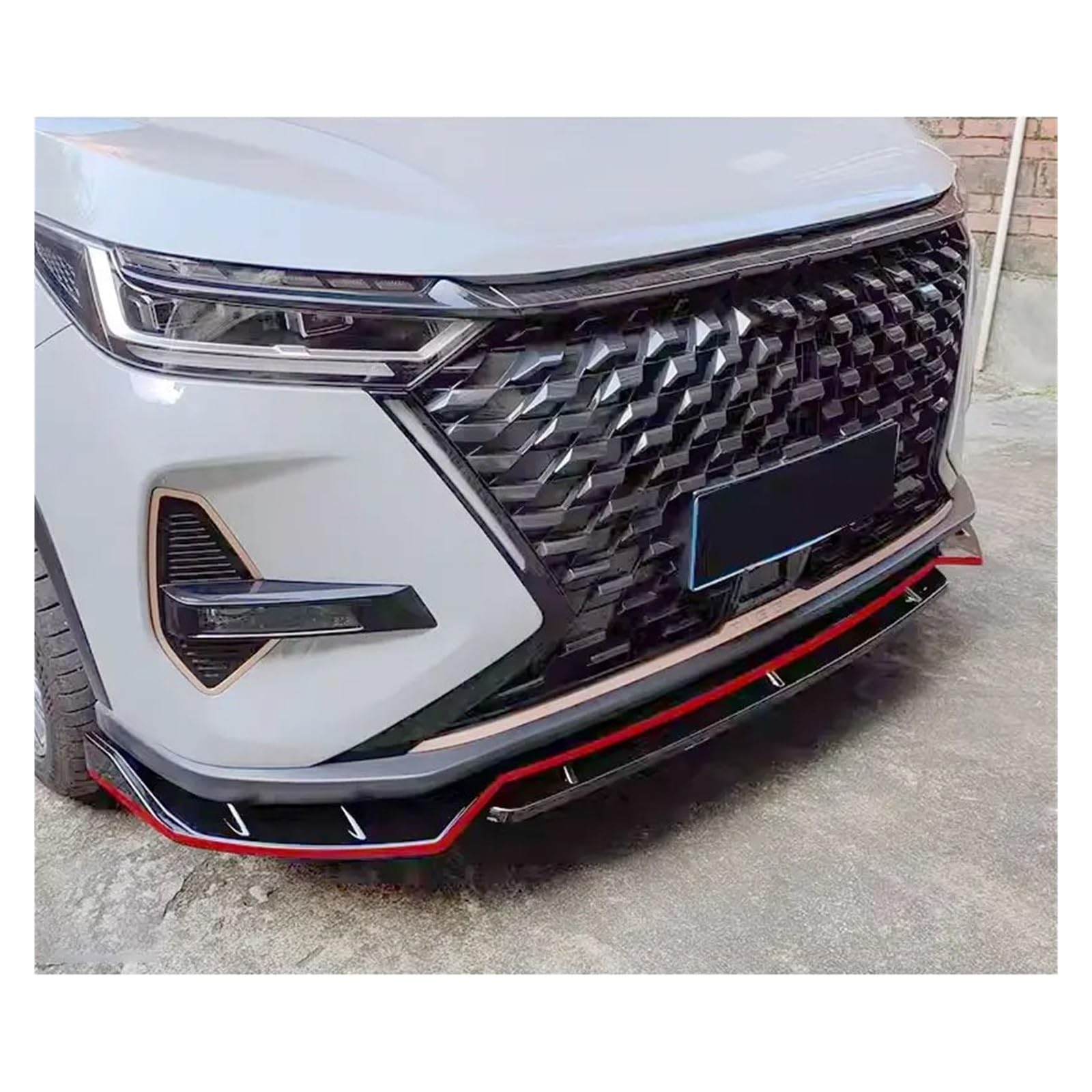 Front Spoiler Lippe Für Chery Für Tiggo 8 Für Pro 2022 2023 2024 Air Splitter Auto Körper Kit Spoiler Frontschürze Lip Schwarz Röcke Zubehör Auto Spoilerlippe(Glossy Black-Red) von NCTPICLC