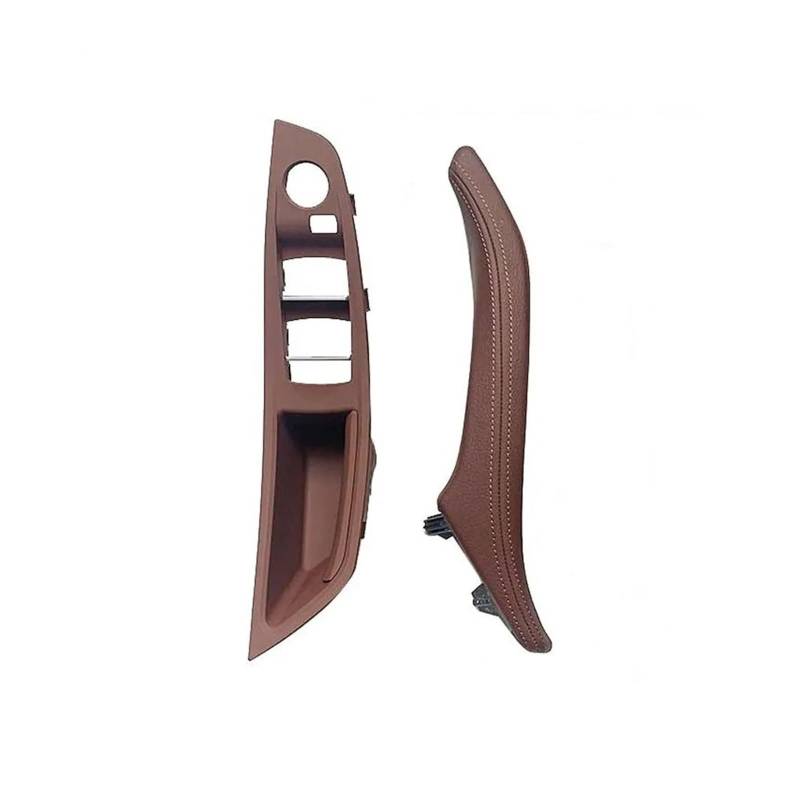 Interieur Dekor Für 5 Series F10 F11 F18 520i 523i 525i 528i 535i 2010 11 12 13 14 15 16 2017 Auto-Innenraum-Leder-Innentürgriff-Panel-Zug-Trim-Abdeckung Auto Interieur ZubeAhör(LHD Front 2pcs Brown) von NCTPICLC