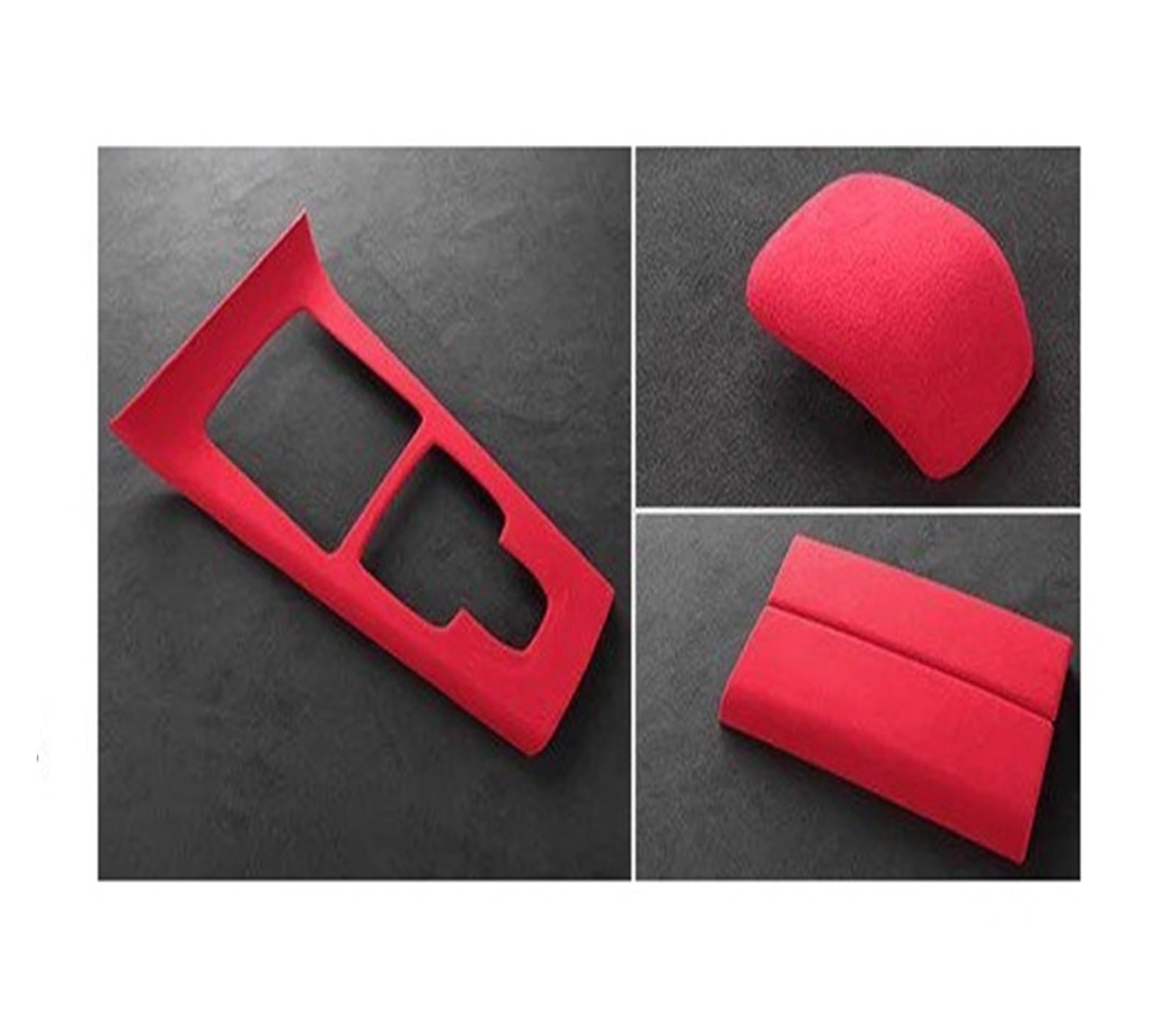 Interieur Dekor Für Benz Für A-Klasse W177 Für CLA C118 2020 2021 2022 2023 2024 Innen Teil Armlehne Getriebe Stick Zentrale Panel Abdeckung Auto Interieur ZubeAhör(Red Kit 3Pieces) von NCTPICLC