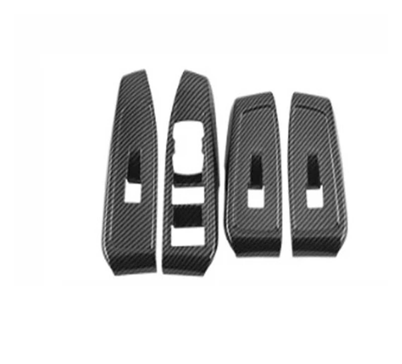 Interieur Dekor Für Ford Für Ranger 2022 2023 2024 Auto Pre-klebstoff Tür Windows Hebe Overlay Hardshell ABS Panel Abdeckung LHD RHD Auto Interieur ZubeAhör(Carbon Fiber LHD) von NCTPICLC