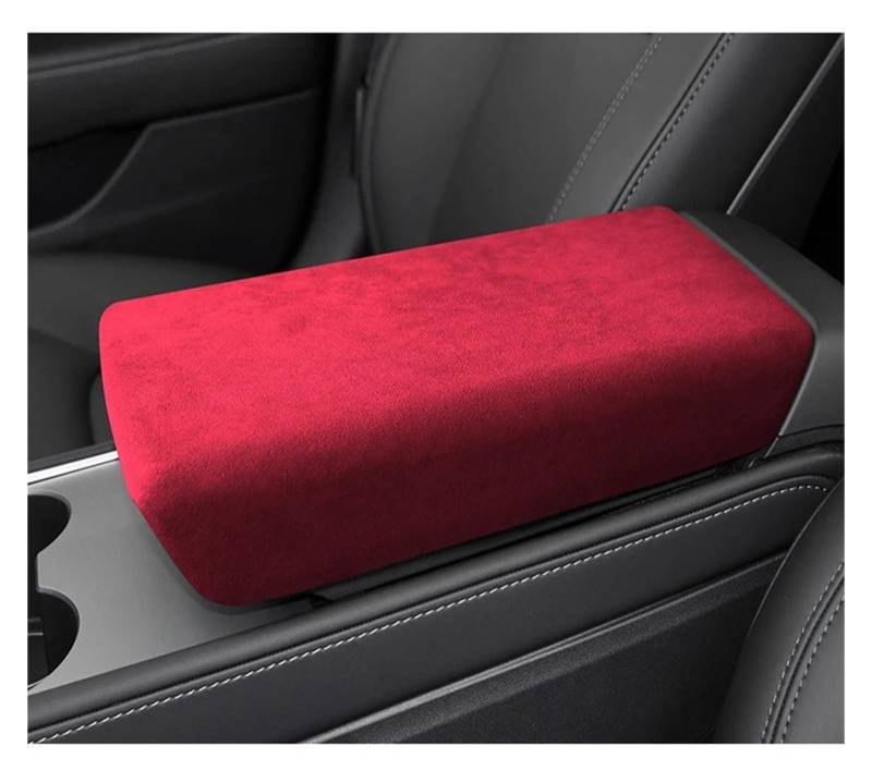 Interieur Dekor Für Tesla Für Modell 3 Für Modell Y 2018 2019 2020 2021 2022 Zentrale Armlehne Deckel Abdeckung Mantel Shell Schwarz Auto Interieur ZubeAhör(Rot) von NCTPICLC