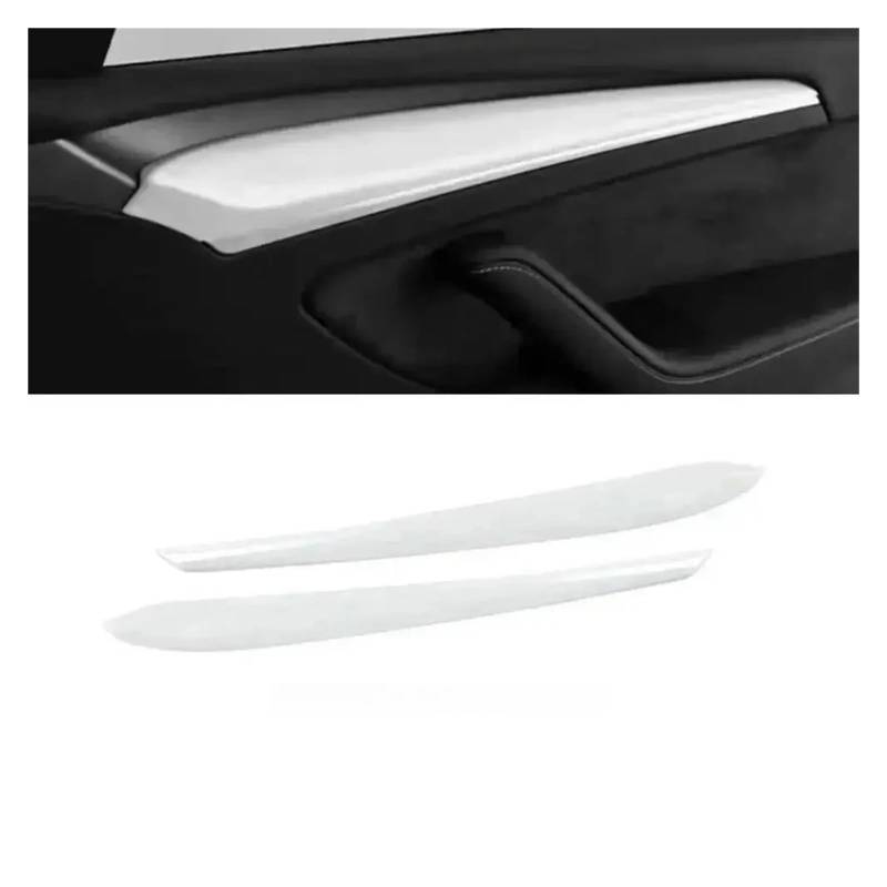 Interieur Dekor Für Tesla Für Modell 3 Für Modell Y 2019 2020 2021 2022 2023 2024 Dashboard Abdeckung Und Tür Trim Panel Dash Trim Kompatibel Mit Auto Interieur ZubeAhör(Matte White 2PCS A) von NCTPICLC