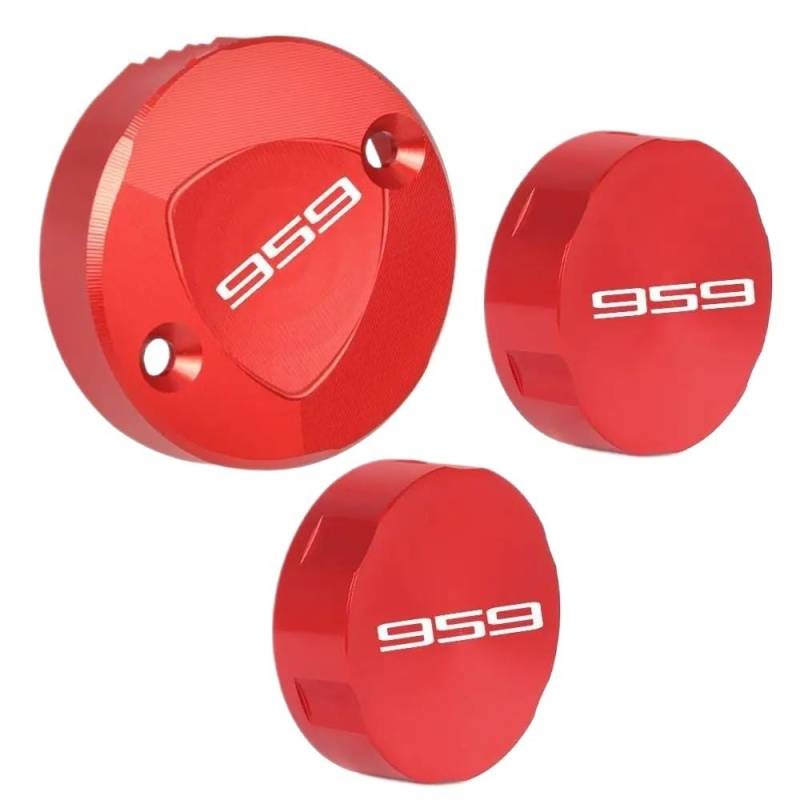 Bremsflüssigkeitsbehälter Schutz Für 959 Panigale Corse 2016 2017 2018 2019 Vorderradbremse Reservoir Abdeckung Motorrad Hauptzylinder Öl Flüssigkeit Kappe(959 Red-3) von NCVCB