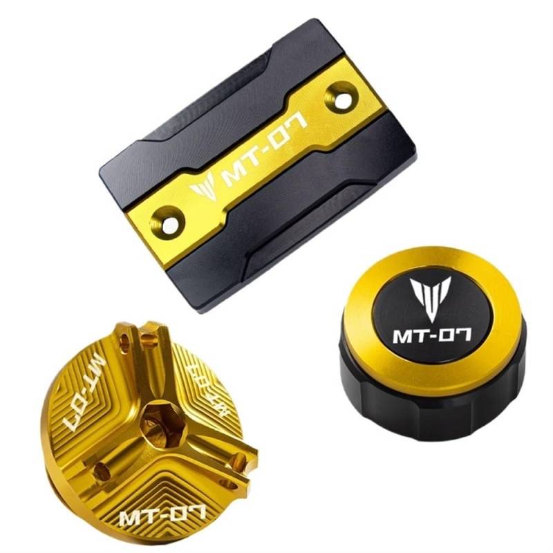 Bremsflüssigkeitsbehälter Schutz Für MT07 2021 2022 MT 07 FZ07 2014-2020 Motorrad Vorder- Und Hinterradbremstankdeckel Und Motoröl-Einfülldeckel-Zubehör(A Set-g) von NCVCB