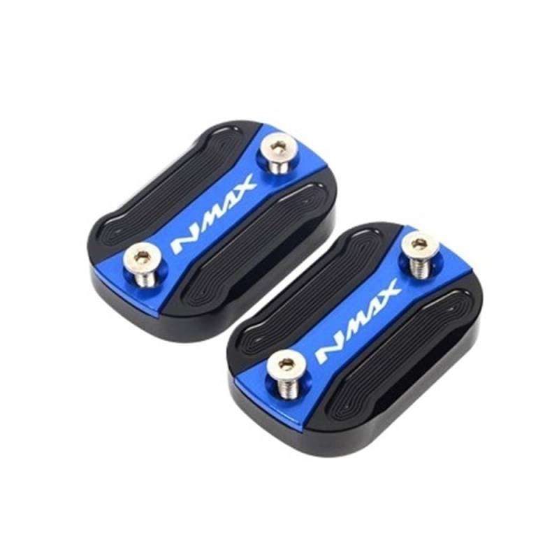Bremsflüssigkeitsbehälter Schutz Motorrad Aluminium Vorderradbremsflüssigkeitsbehälter Öleinfülldeckel Für NMAX 155 125 N-MAX 2015-2021 2022 2023(2pcs Brake Caps-Blue) von NCVCB