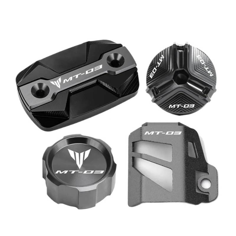 Bremsflüssigkeitsbehälter Schutz Motorrad Vorne Hinten Brems Flüssigkeit Zylinder Master Reservoir Abdeckung Öl Füllstoff Kappe Für MT-03 MT03 2015-2021 2022 2023(4-Grey) von NCVCB