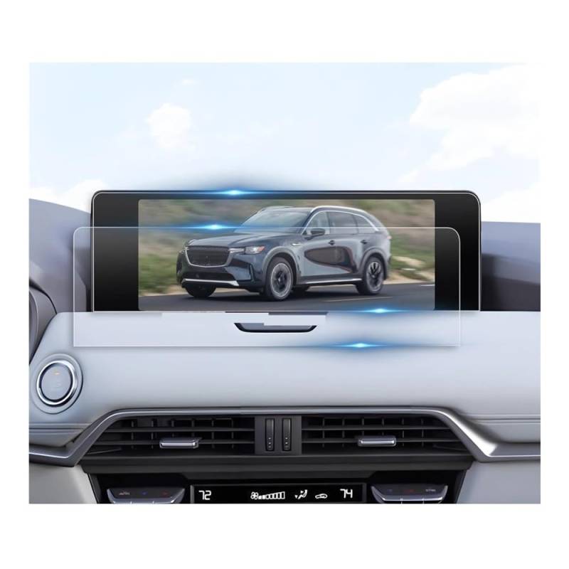 Displayschutzfolie 2PCS PET Schutz Für Mazda CX-90 CX90 2024 Ohne Loch Auto 12,3 Zoll GPS Schutz Bildschirm Anti-Scratch Film von NCXKZLH