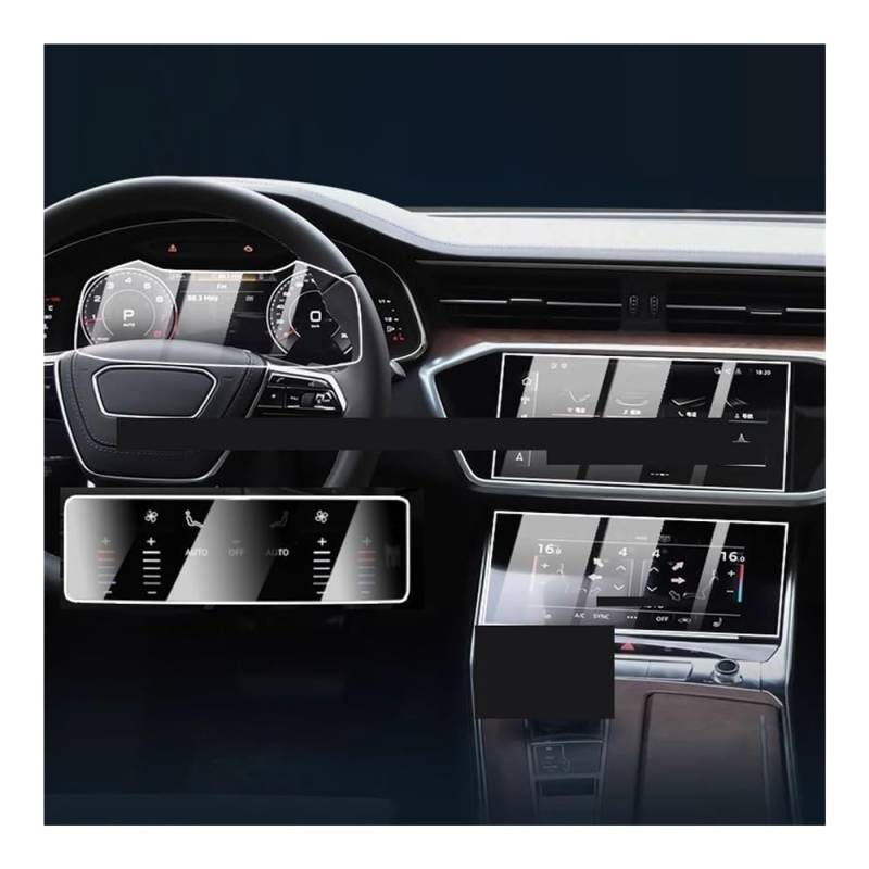 Displayschutzfolie Gehärteter Glasschutz Für A6 A7 2019–2024, Auto-GPS-Navigation Und Instrumententafel, Displayschutzfolie von NCXKZLH
