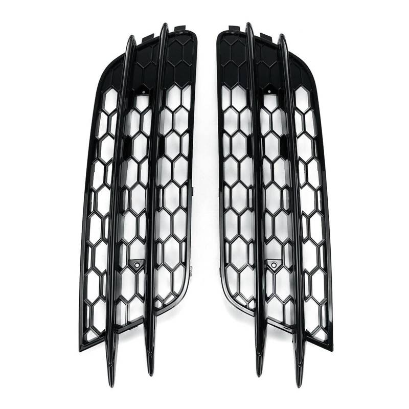2 STÜCKE RS6 Stil Auto Nebelscheinwerfer Kühlergrill Abdeckung Trim Glänzend Schwarz Nebelscheinwerfer Grill Kompatibel for Audi A6 C7 Limousine 2012 2013 2014 2015 von NDCIMBPF