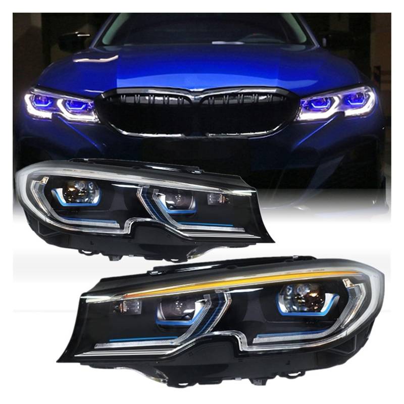 2pc Auto Neue Scheinwerfer Kompatibel Für BMW G20 3 Serie G28 2019 2020 2021 Zubehör Vorne Hilfs DRL Blinker licht Montage(Without Blue L-ed) von NDCIMBPF