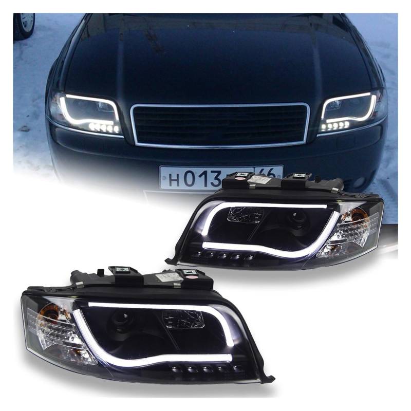 Auto-Styling-Scheinwerfer, kompatibel mit A6-Scheinwerfern 1999–2004, A6 C4-Scheinwerfer, DRL, Bi-Xenon-Scheinwerfer, Autozubehör(Headlight) von NDCIMBPF