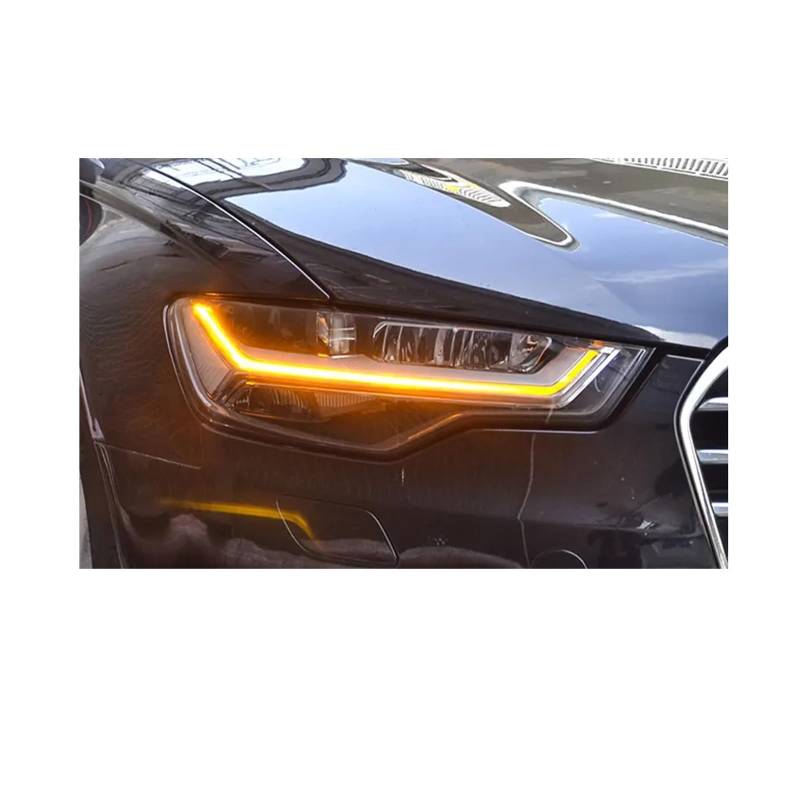 Autolichtbaugruppe Kompatibel für A6 Scheinwerfer 2012-2018 A6L C7 Scheinwerfer DRL Scheinwerfer Autozubehör(Right Rudder,2012-2015) von NDCIMBPF
