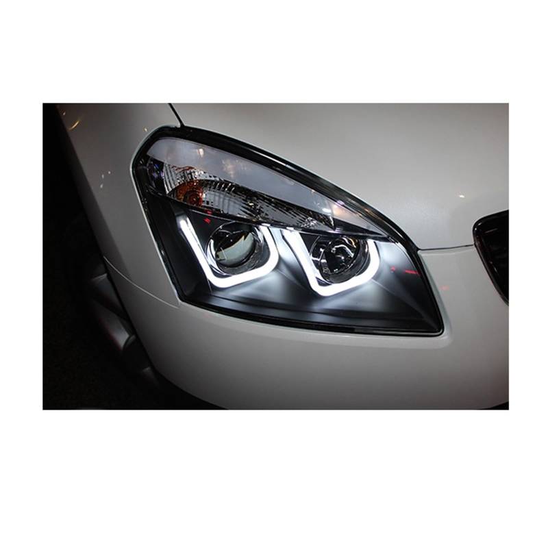 Scheinwerfer Kompatibel Für Nissan Qashqai Scheinwerfer 2008-2015 Auto Lichter Angel Eyes Xenon KIT Nebel Lichter Tagfahrlicht(Xenon) von NDCIMBPF