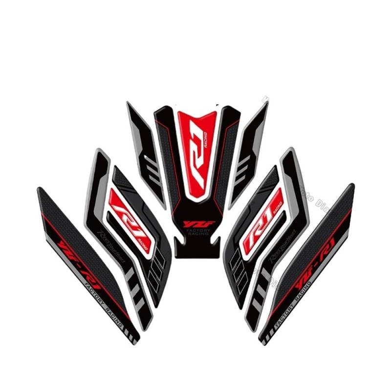 Motorrad Tankaufkleber R1 Kraftstofftankaufkleber Öltankdeckel 3D Aufkleber Abdeckung Schutz Wasserdicht Für Ya&maha R1 YZF-R1 YZF r1 YZF r1m 2015-2023 von NDEWOXMF