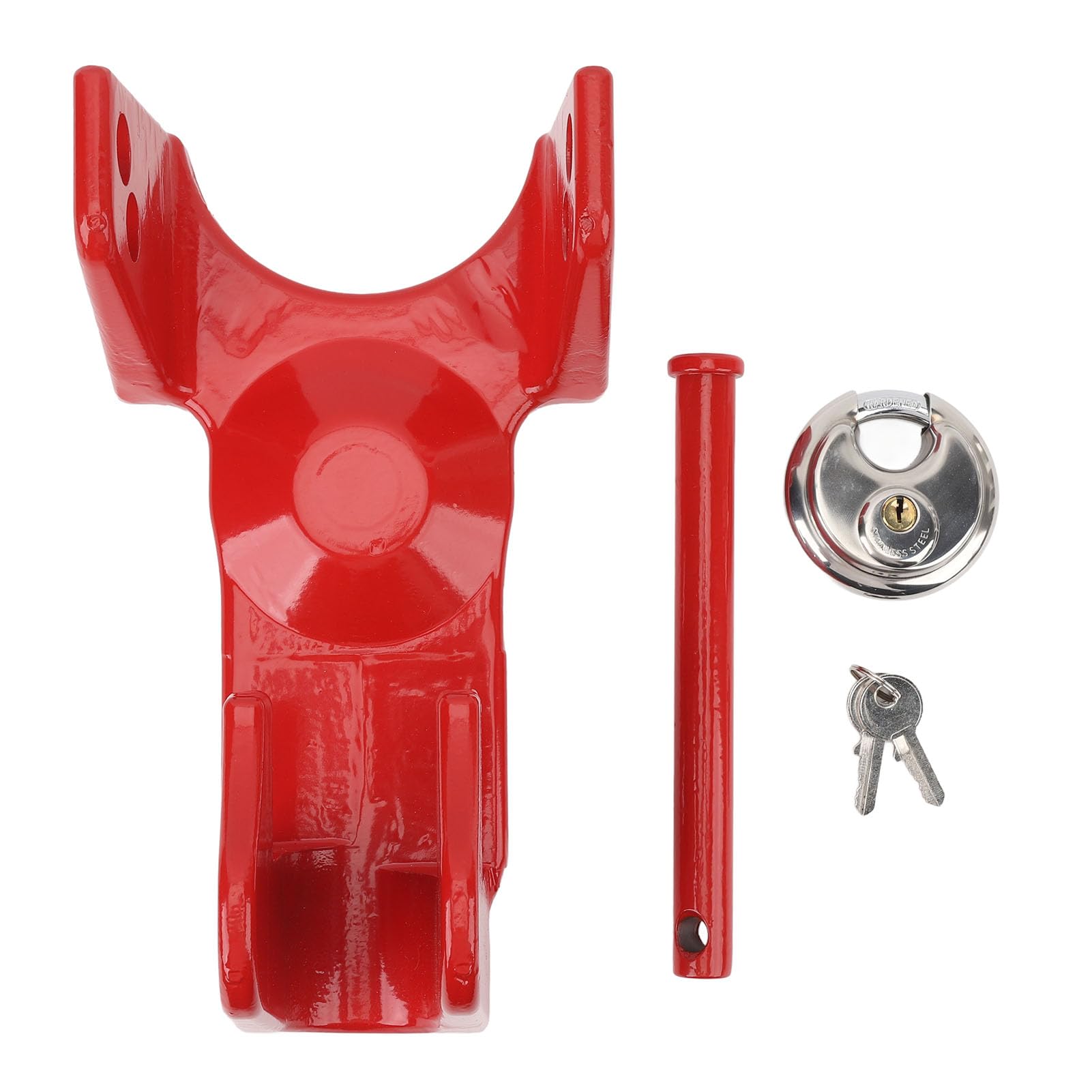 NDNCZDHC Gooseneck Hitch Lock with Key Lock Metal Study Gooseneck Trailer Hitch Lock for RV (Red) von NDNCZDHC