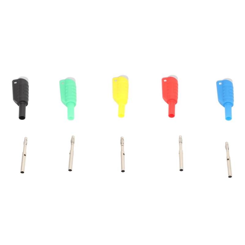 Ndnczdhc 5 PCs Bananenstopfen, 4mm sicherlich isolierte Bananen -Steckeranschluss rot schwarz gelbgrüne Blau Gehäuse von NDNCZDHC