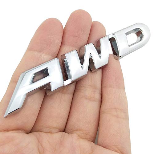 3D Auto Styling Chrom Metall Aufkleber AWD 4X4 Heck Emblem Abzeichen passend für Toyota Impreza Subaru Honda (Silver) von NEBONS