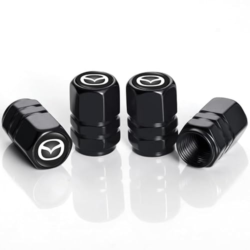 4Pcs Auto Ventilkappen für Mazda M2 M3 M5 M6 MX5 RX7 RX8 A8 CX9 MX6 R3 CX-5 CX-7 CX-8, Legiertes Ventilkappen Auto Reifenventil Kappe Staubkappen Arbeiten,Autoreifen Zubehör, Schwarz 4Pcs Auto Ventilkappen für Mazda M2 M3 M5 M6 MX5 RX7 RX8 A8 CX9 MX6 R3 CX-5 CX-7 CX-8, Legiertes Ventilkappen Auto Reifenventil Kappe Staubkappen Arbeiten,Autoreifen Zubehör, Schwarz von NEEBAO
